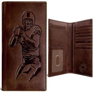Quarterback Tall Wallet Full Grain Leather Football Wallet